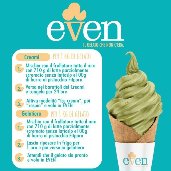 Even Gelato al Pistacchio - Mix Proteico Low-cal 190g + Burro di Pistacchio 200g - Image 3