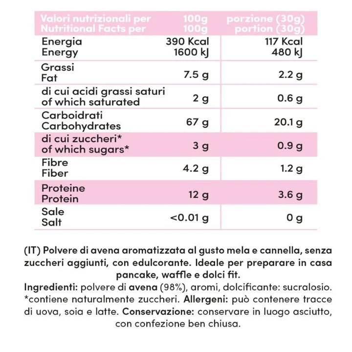 Farina di Avena Istantanea Aromatizzata 750g - Image 12