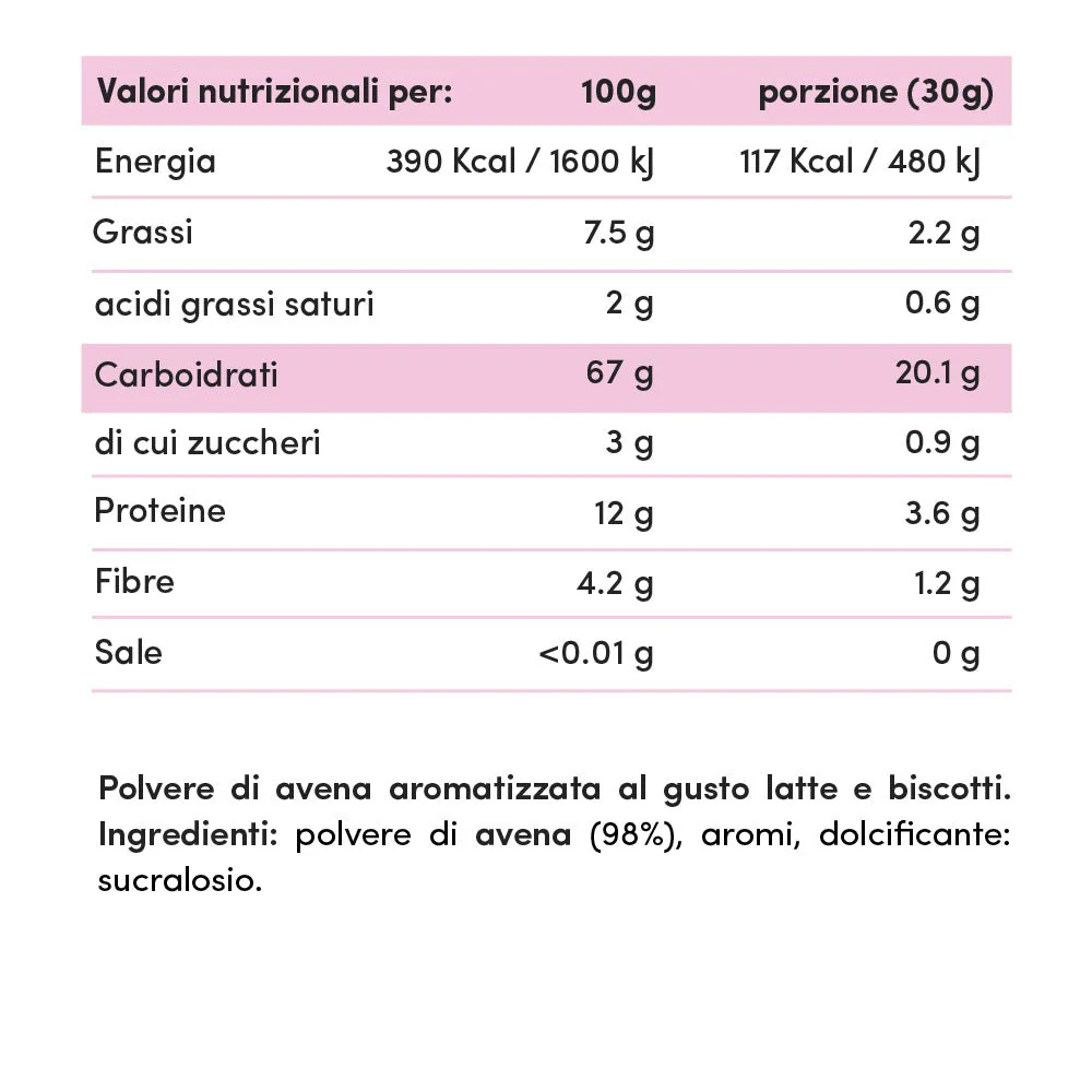 Farina di Avena Istantanea Aromatizzata 750g - Image 3