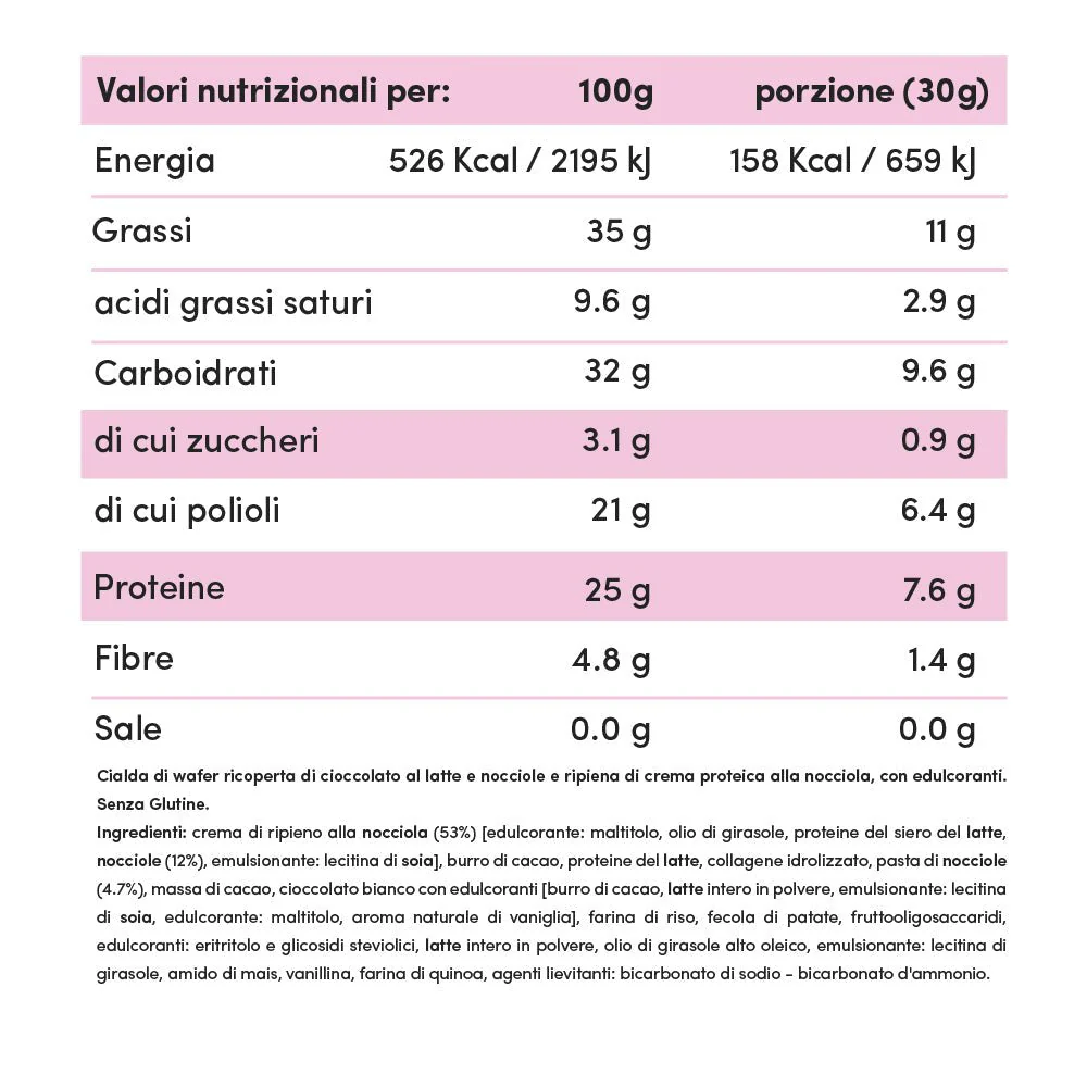 Wafer proteico ripieno senza zuccheri 30g - Image 7